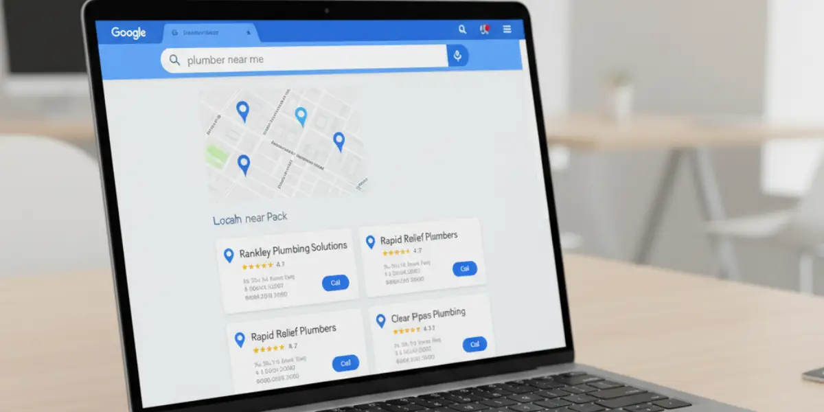 Example of Google Map Pack results showing local businesses using local SEO